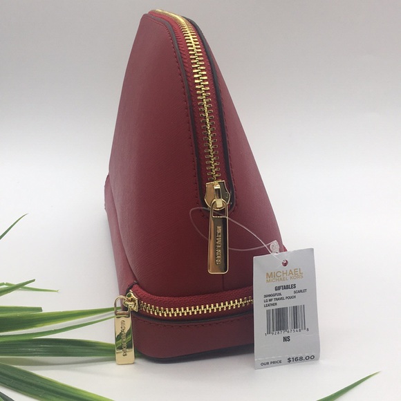 Michael Kors GIFTABLES LG MFTravel Pouch SCARLET - Picture 3 of 8